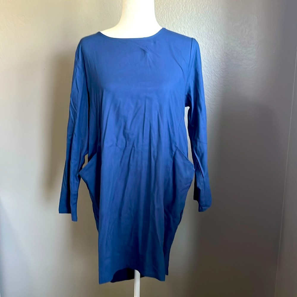 Minibee Women's Oversized Tunic Dress Long Sleeve Loose Tshirt Tops with Pockets